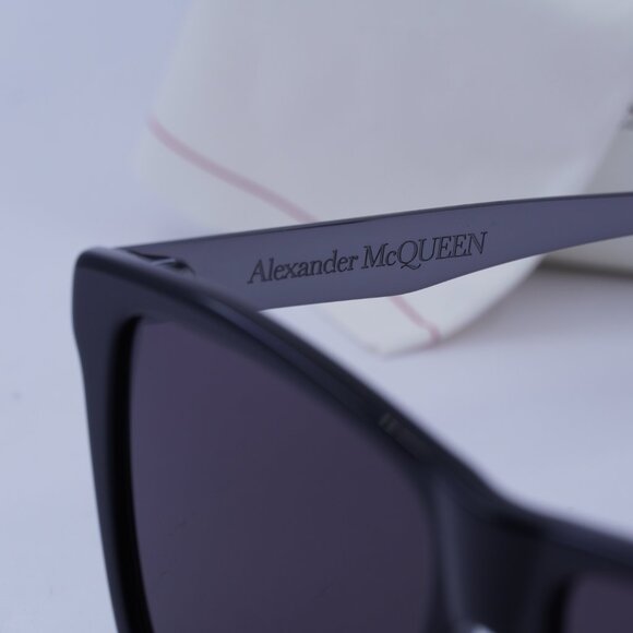Alexander McQueen AM0352S 001 Square Sunglasses - Black/Grey - Picture 7 of 11